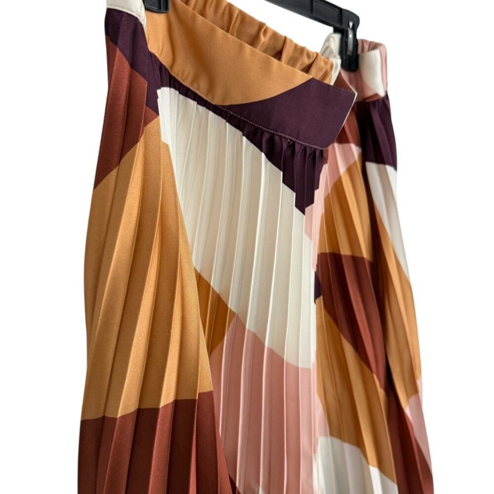 Worthington Satin Pleated Elastic Waist Pull On Skirt Maxi Log Womens sz XL - Picture 4 of 16